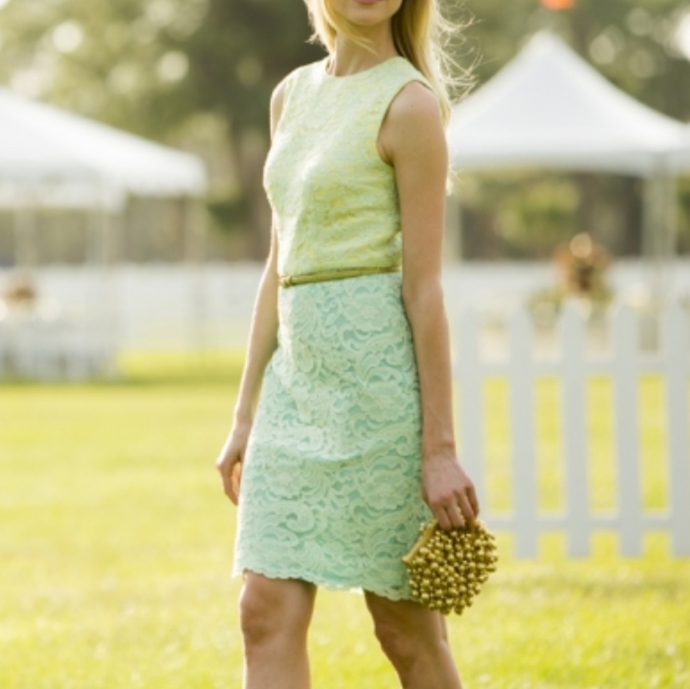 Two Tone Lace Sheath Dress